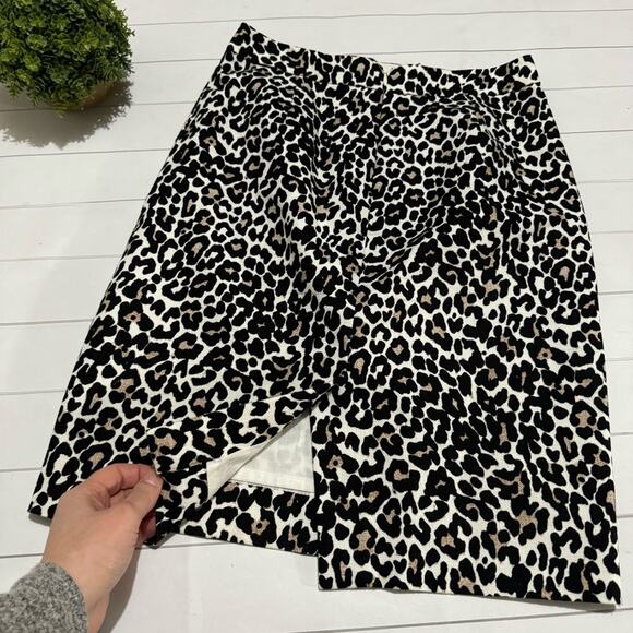 J Crew The Pencil Skirt Leopard‎ Cheetah Animal Print Skirt Women’s Size 0 - Picture 3 of 5